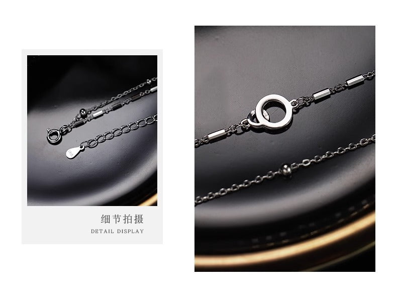 Double Layer Stacked Interlocking Bracelet for Women
