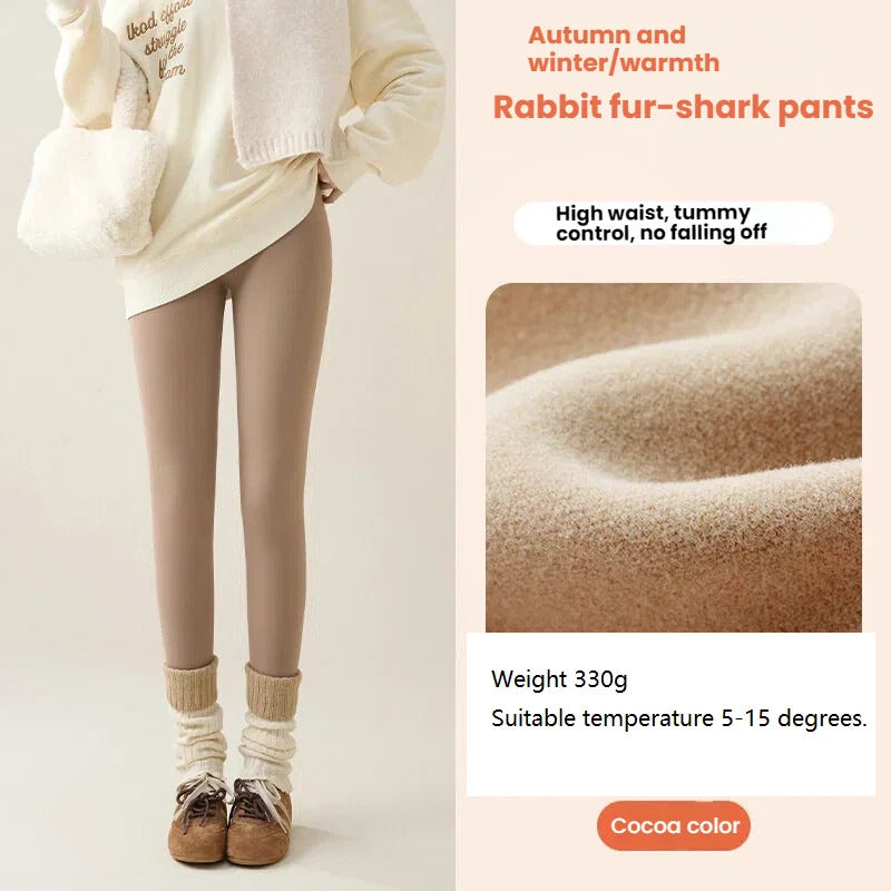 New Winter Thermal Fleece Lined Leggings Women's Outdoor Wear Thickened Plush Trousers Cold Weather Warm Pants woman clothing
