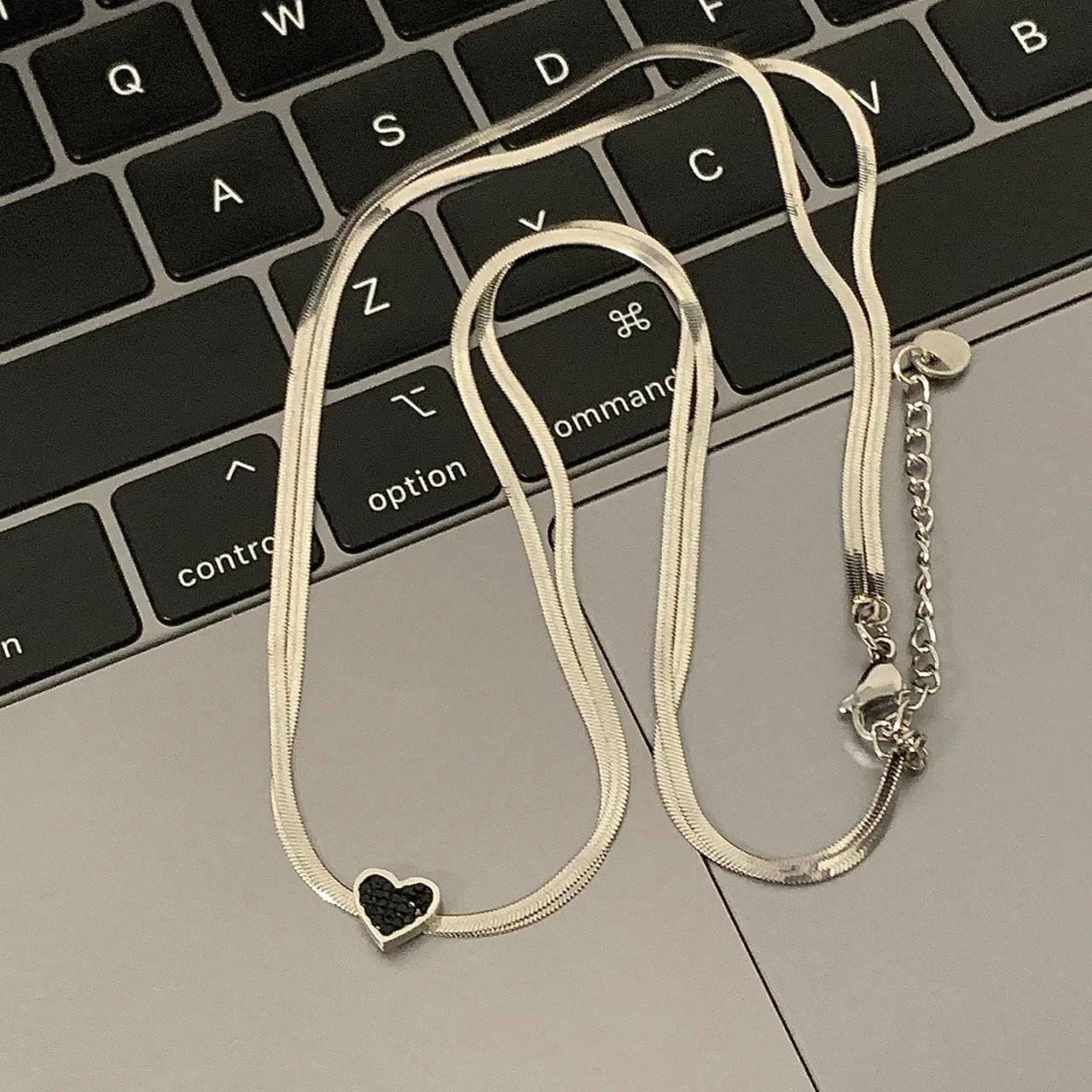 Dark Heart Double Layer Necklace for Women