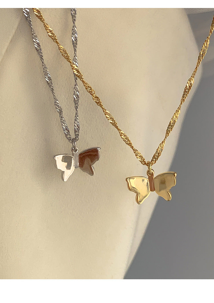 Woven Chain Butterfly Necklace Female Clavicle Chain Niche Design