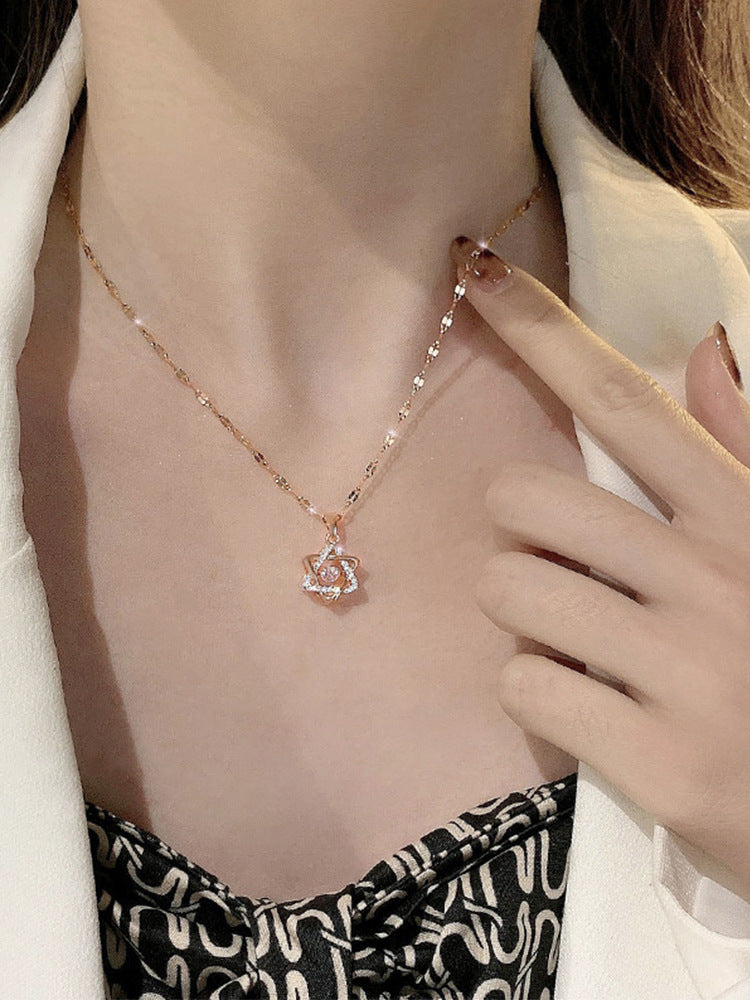 Beating Heart Heartbeat Hexagram Necklace for Women