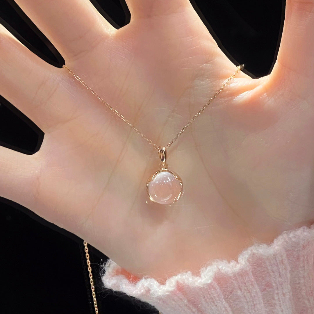 Cherry Blossom Pink Crystal Necklace for Women