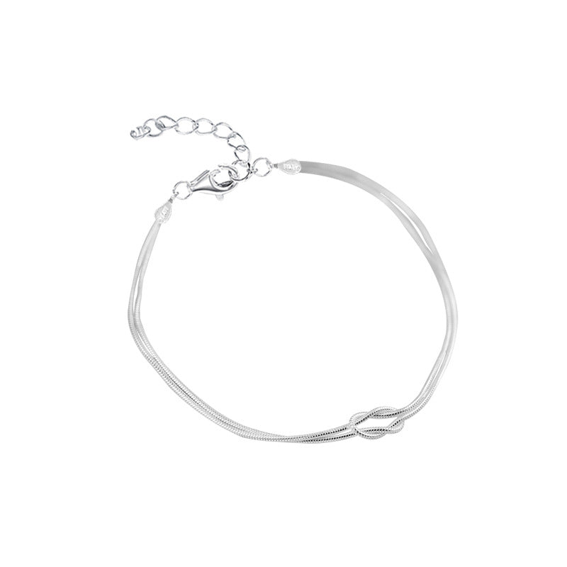 Knotted Double Layer Snake Bone Bracelet for Women