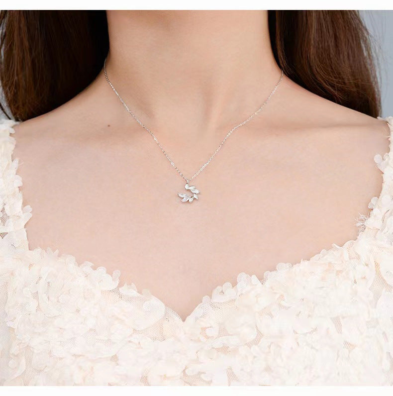 Little Prince Zircon Wheat Spike Necklace for Women
