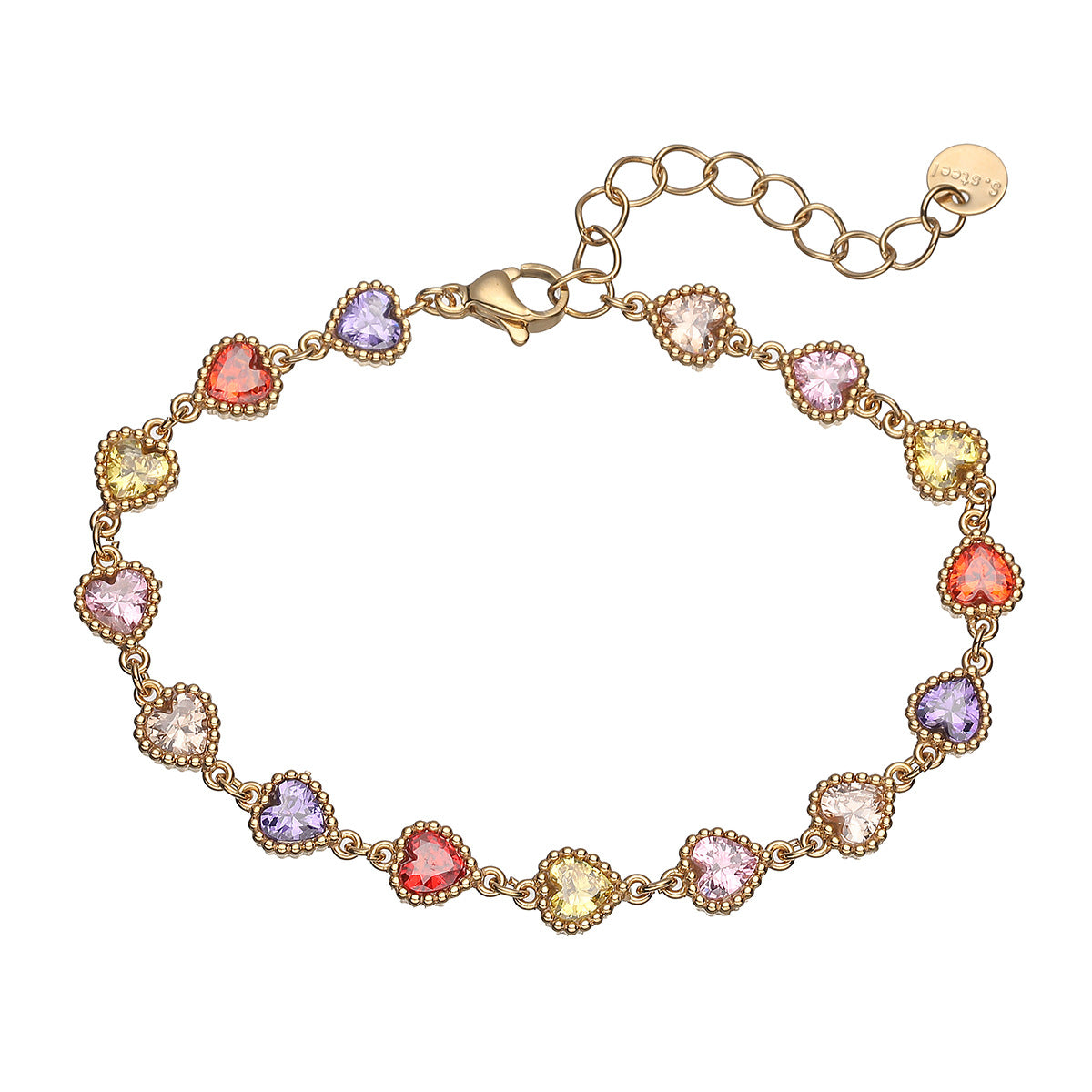 Niche High-End Versatile Fashionable Luxury Heart Zircon Stainless Steel Bracelet for Women