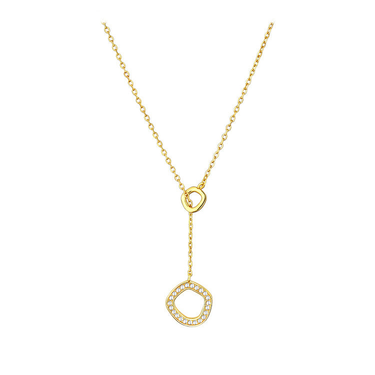 Geometric Irregular Circle Necklace for Women, Niche Design