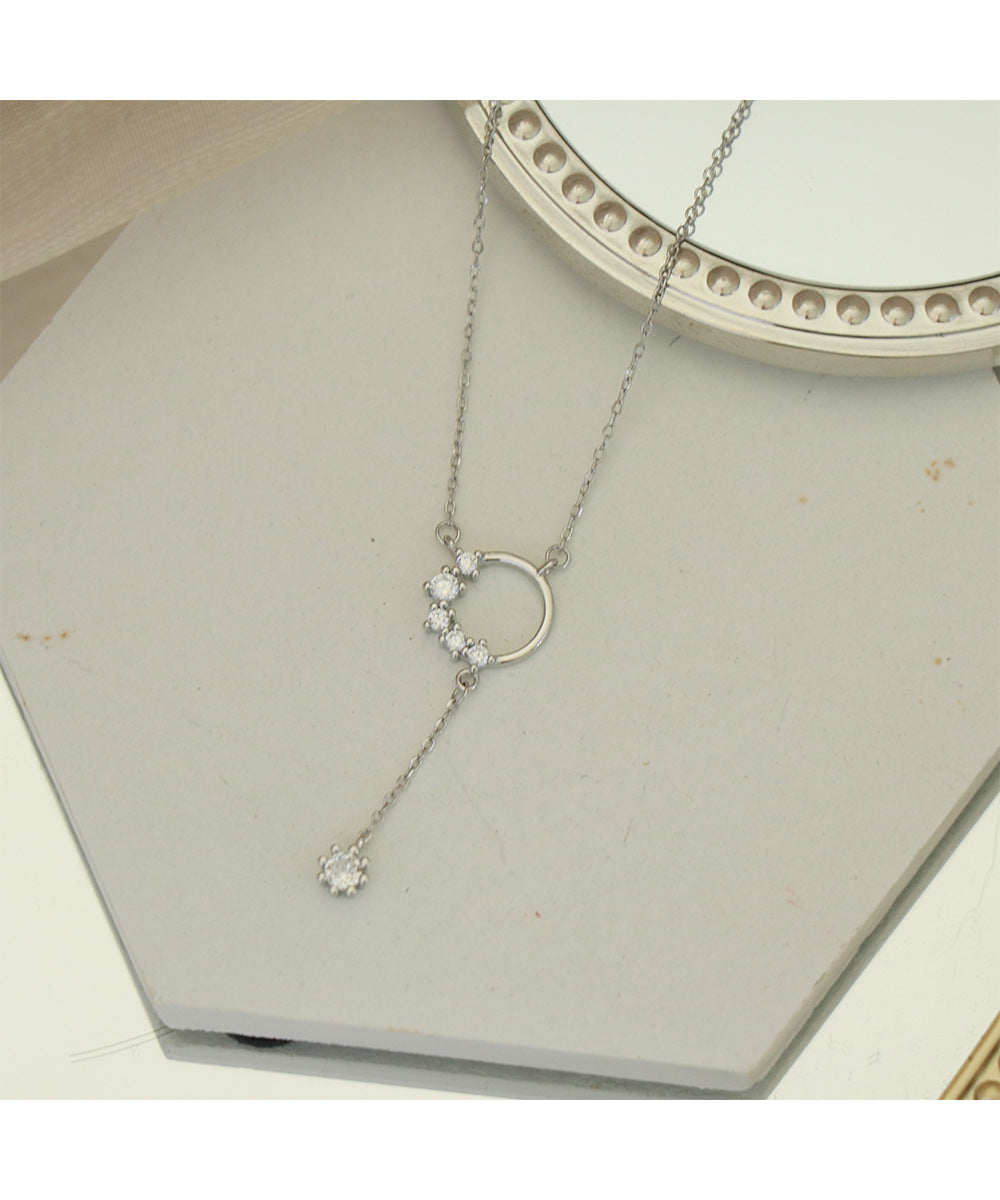Deeply Passionate Circle Tassel Zircon Necklace for Women