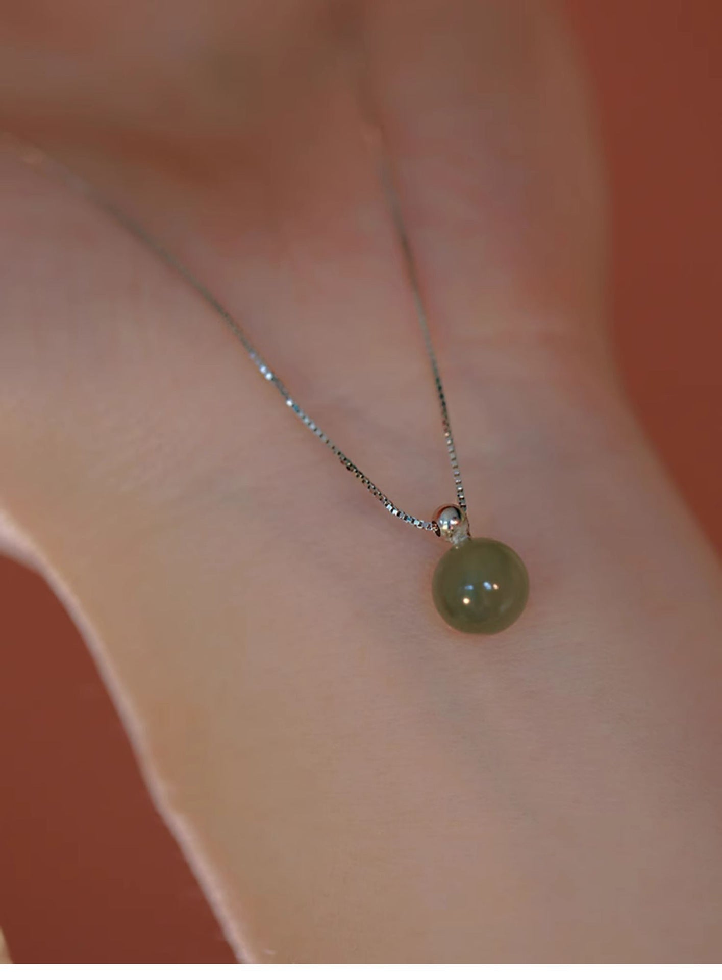 Lake Green Hetian Jade Necklace for Women