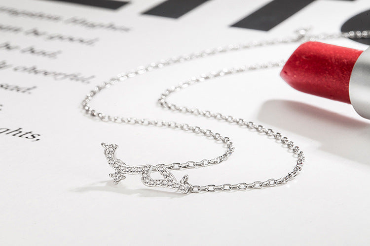 Inlaid Diamond Wave Branch Necklace for Women