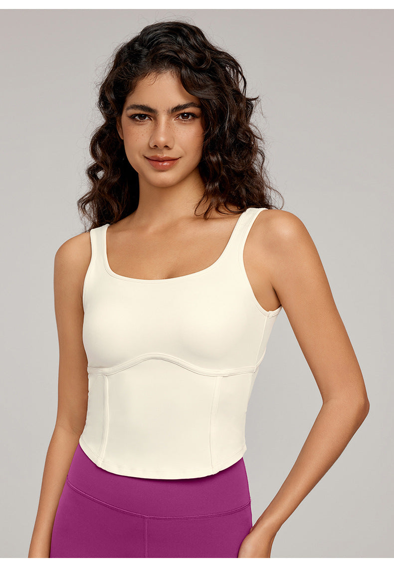 Cooling Yoga Vest Summer Slimming Flattering Fitness With Chest Pad Outdoor Sports
