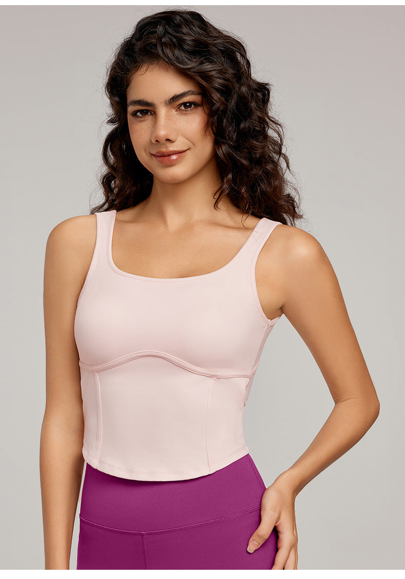 Cooling Yoga Vest Summer Slimming Flattering Fitness With Chest Pad Outdoor Sports
