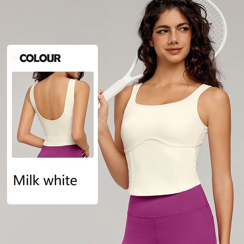 Cooling Yoga Vest Summer Slimming Flattering Fitness With Chest Pad Outdoor Sports