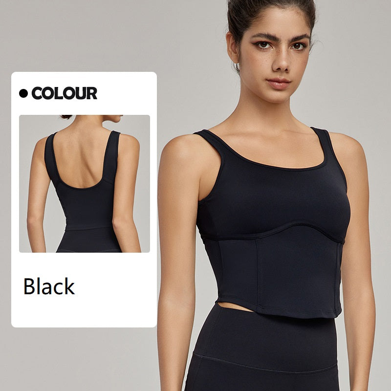 Cooling Yoga Vest Summer Slimming Flattering Fitness With Chest Pad Outdoor Sports