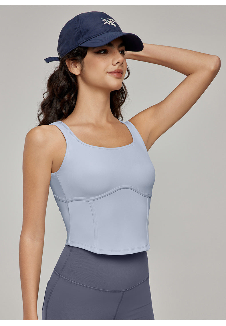 Cooling Yoga Vest Summer Slimming Flattering Fitness With Chest Pad Outdoor Sports