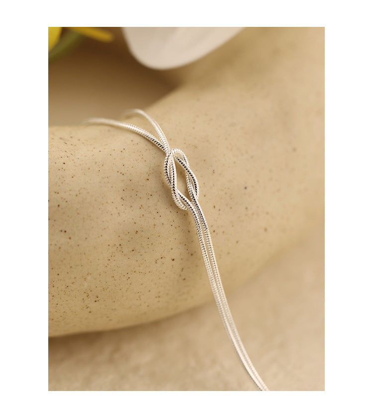 Knotted Double Layer Snake Bone Bracelet for Women