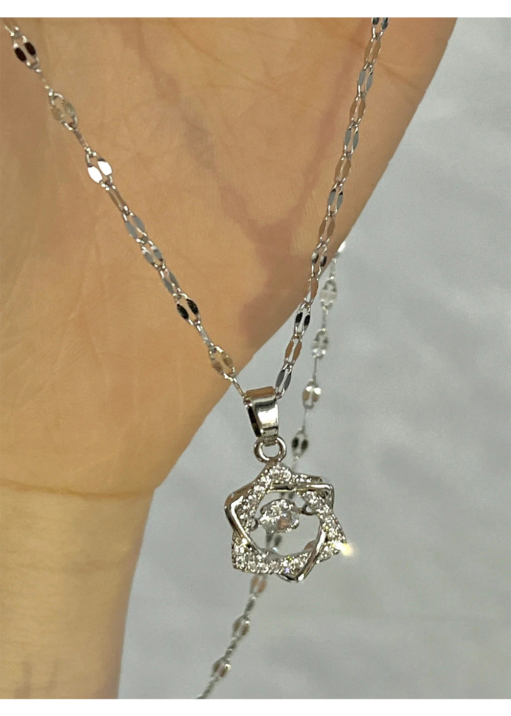Beating Heart Heartbeat Hexagram Necklace for Women