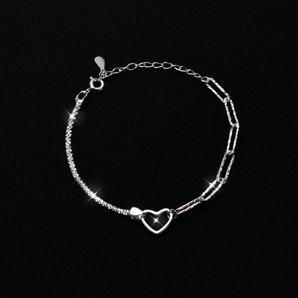 Gypsophila Cube Heart Stitching Bracelet for Women