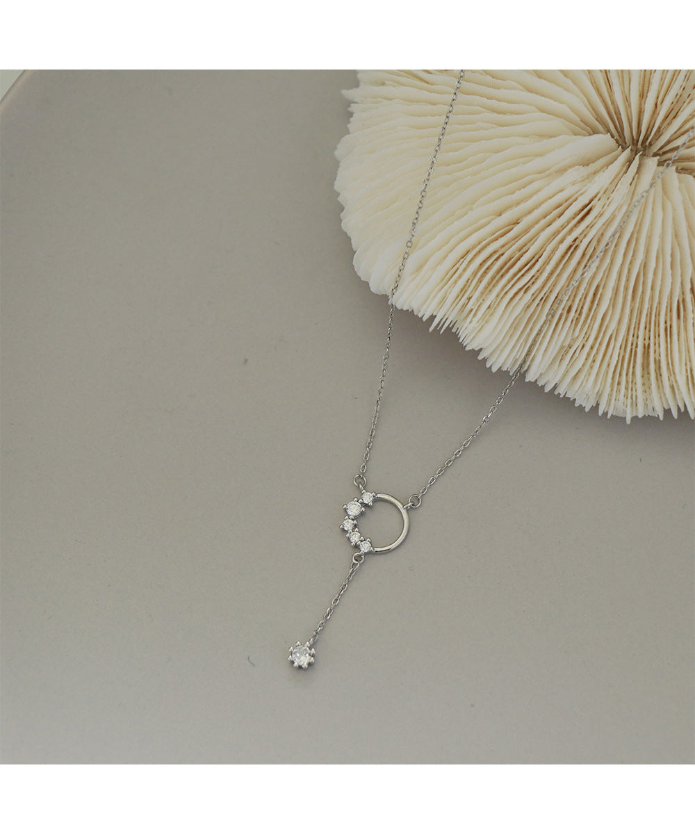 Deeply Passionate Circle Tassel Zircon Necklace for Women