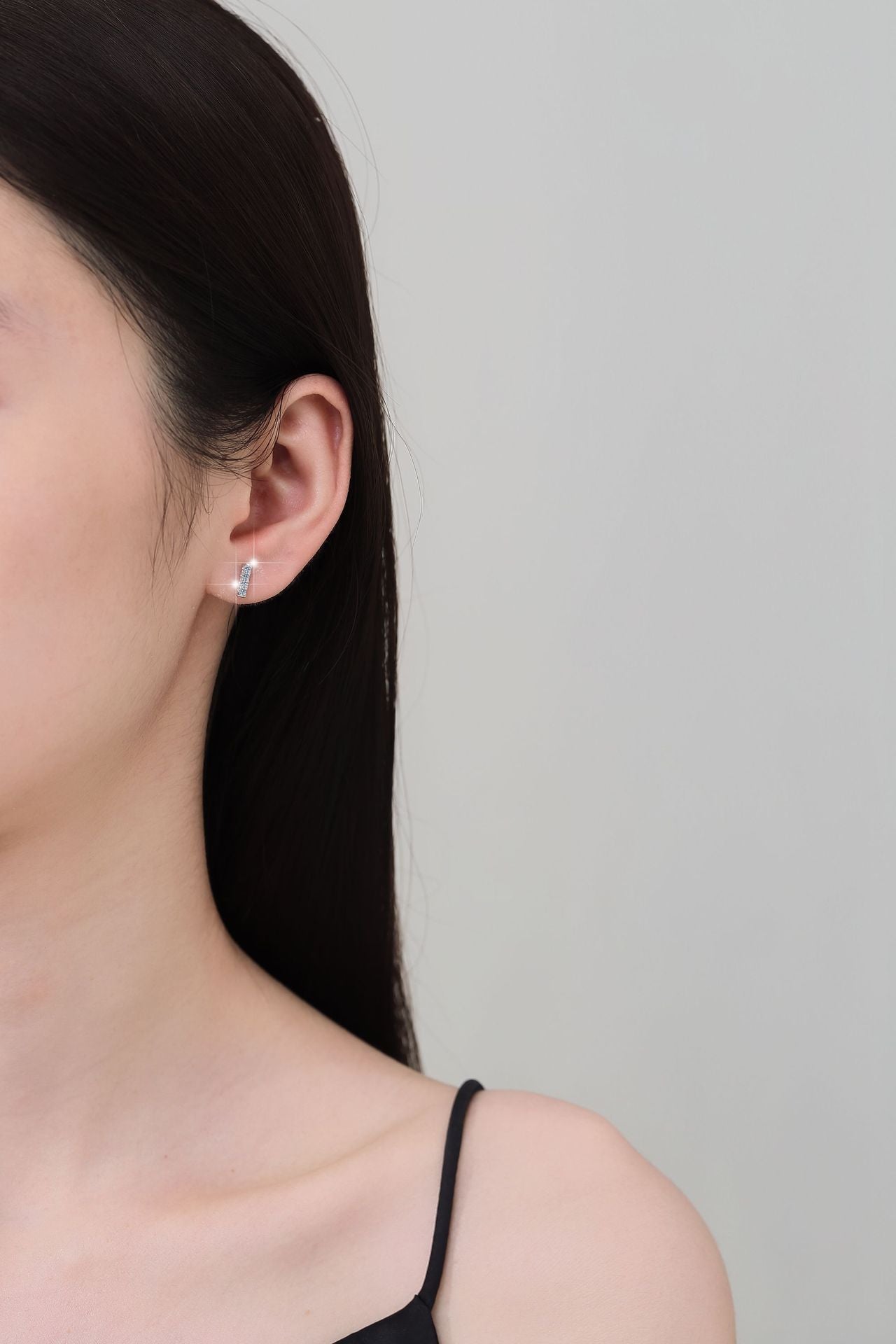 925 Sterling Silver Earrings Fashion Ins Style New Korean and Japanese Simple Versatile Niche Moissanite Jewelry