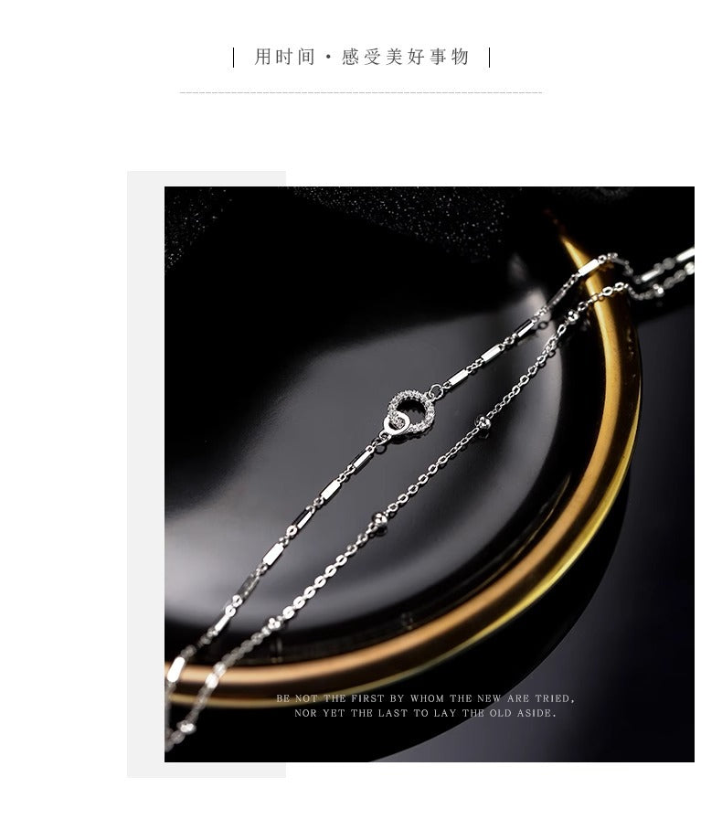 Double Layer Stacked Interlocking Bracelet for Women