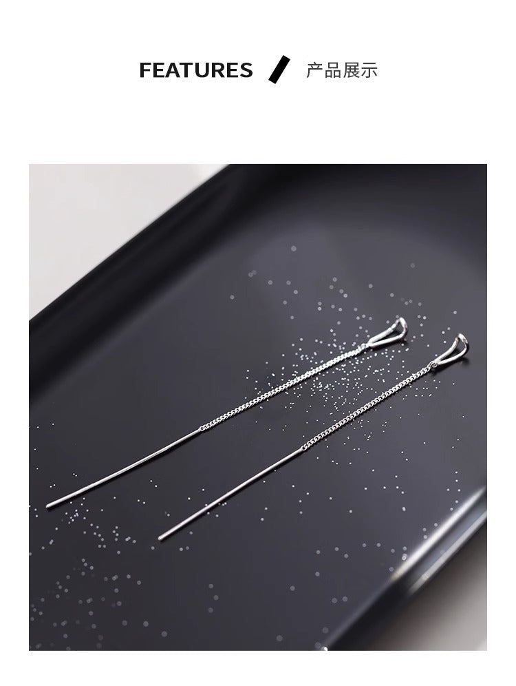 Hollow Water Drop Two-Way Wear Threader Earrings for Women