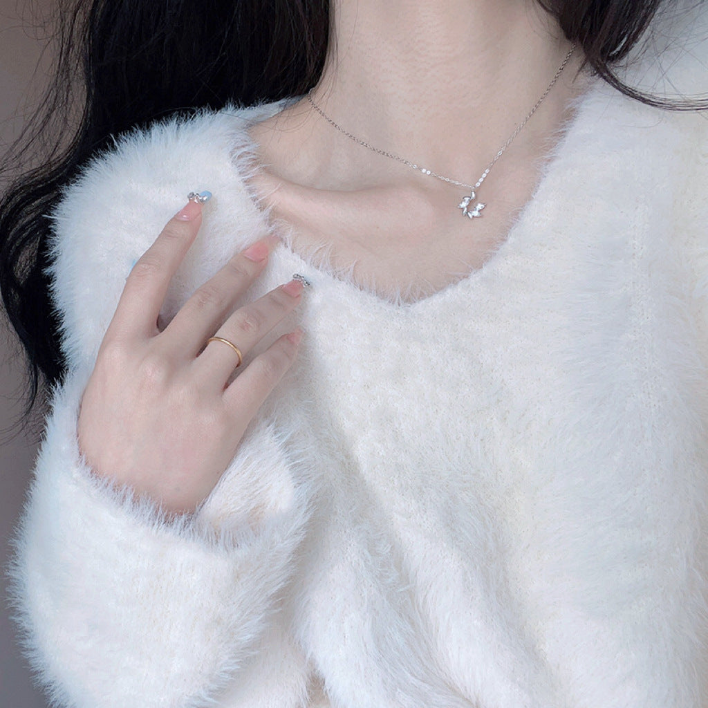 Little Prince Zircon Wheat Spike Necklace for Women