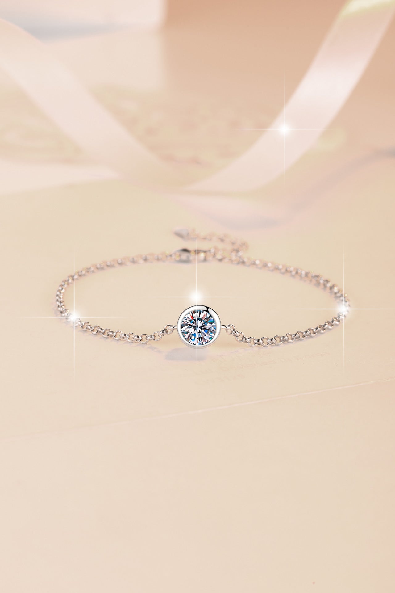 925 Sterling Silver Bracelet Small Bubble 1 Carat Moissanite Bracelet Platinum Plated Moissanite Jewelry