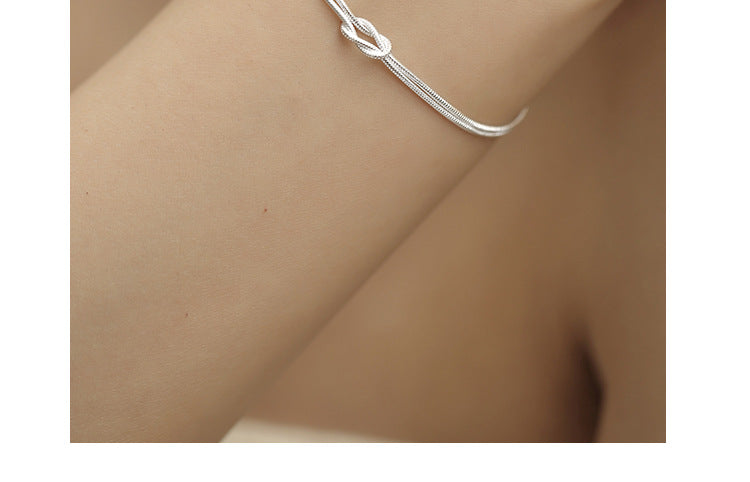 Knotted Double Layer Snake Bone Bracelet for Women