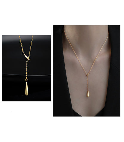 Tassel Water Drop Necklace for Women, High-End Design