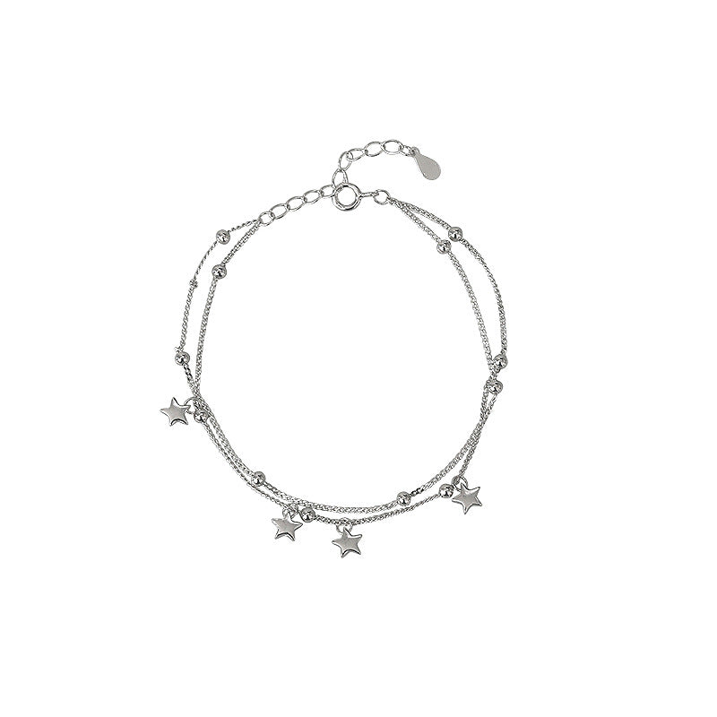 Five-Pointed Star Round Bead Double-Layer Bracelet Jewelry