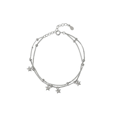 Five-Pointed Star Round Bead Double-Layer Bracelet Jewelry