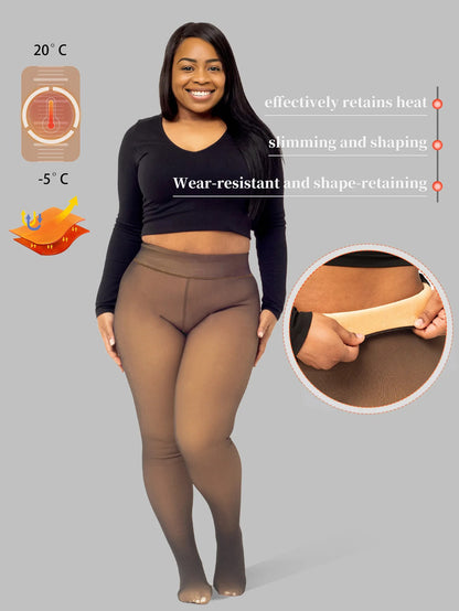 Plus Size thermal stockings Warm Tights Pants Feet Fleece Lined Winter Leggings Extra Warm Long Socks Pants Women pantyhose