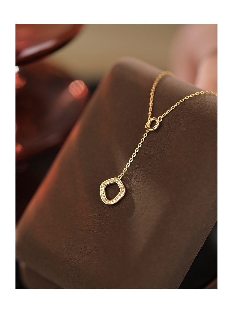 Geometric Irregular Circle Necklace for Women, Niche Design