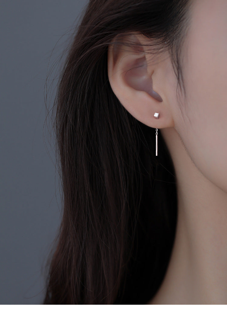 Tassel Square Thread Earrings for Women  Short Style