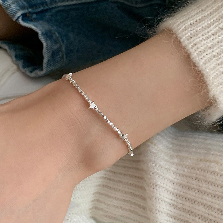 Broken Silver Five-Pointed Star Bracelet for Women Fashionable