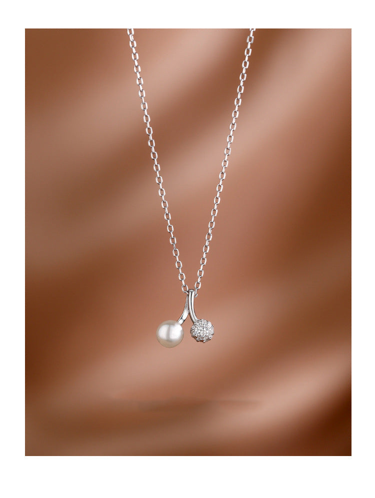 Korean Version Niche Design Small Cherry Pearl Necklace Women's