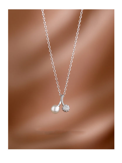 Korean Version Niche Design Small Cherry Pearl Necklace Women's
