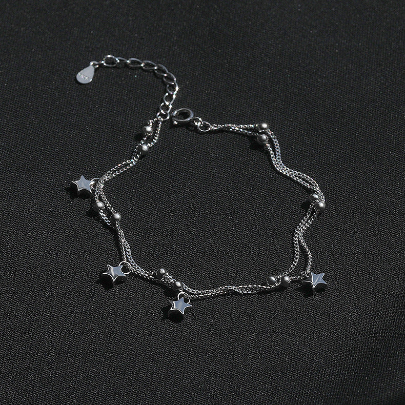 Five-Pointed Star Round Bead Double-Layer Bracelet Jewelry