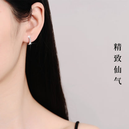 S925 Sterling Silver Earrings Ear Jewelry Ear Clips Round Geometric Simple Fashion Moissanite Jewelry Stud Earrings for Women