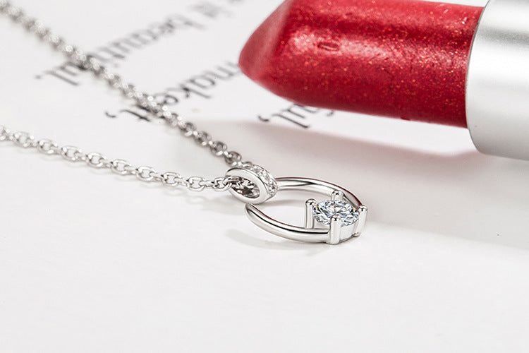 Sparkling Diamond Moon Necklace for Women