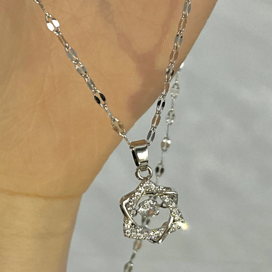 Beating Heart Heartbeat Hexagram Necklace for Women