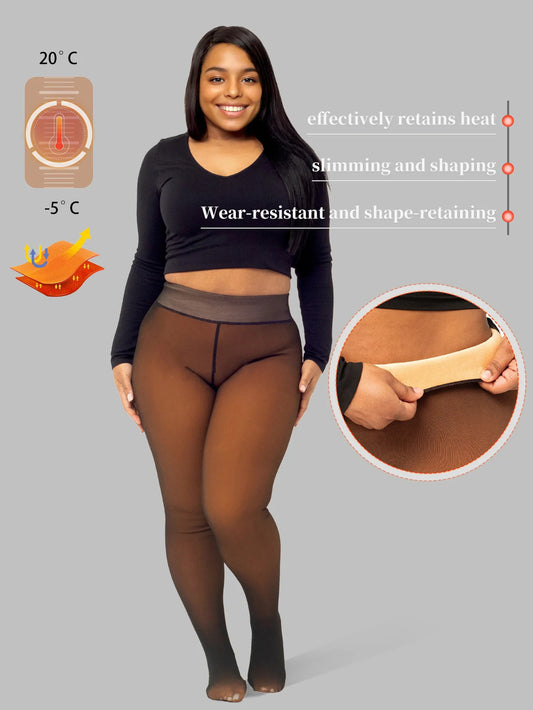 Plus Size thermal stockings Warm Tights Pants Feet Fleece Lined Winter Leggings Extra Warm Long Socks Pants Women pantyhose
