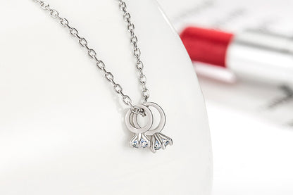 Creative Diamond Ring Necklace for Women Elegant and Simple