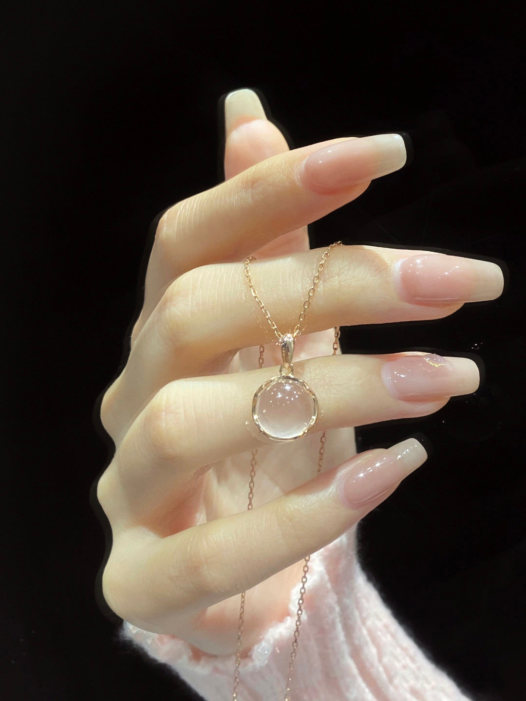 Cherry Blossom Pink Crystal Necklace for Women