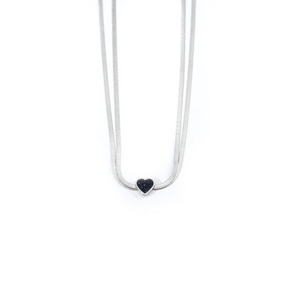 Dark Heart Double Layer Necklace for Women