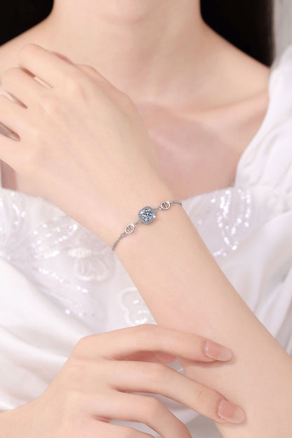 S925 Sterling Silver Women's Bracelet Pig Nose Accessories Square Bangle Southeast Niche Bracelet Moissanite