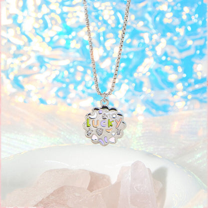 Lucky Flower Letter Lucky Necklace for Women Chain Pendant Wholesale