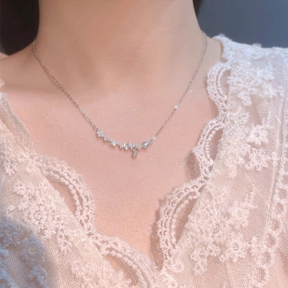 Full Diamond Galaxy Smile Shooting Star Necklace for Women