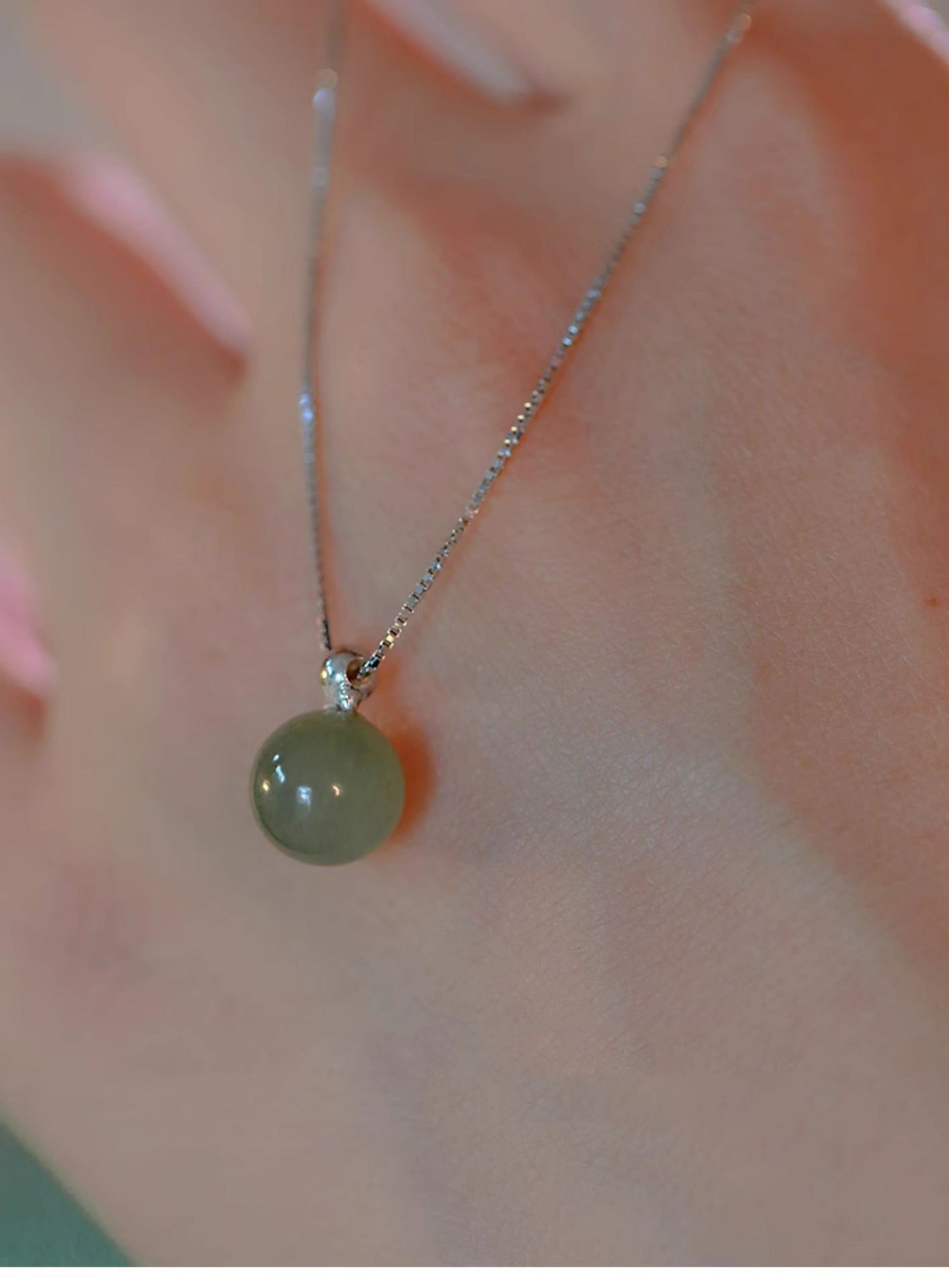 Lake Green Hetian Jade Necklace for Women