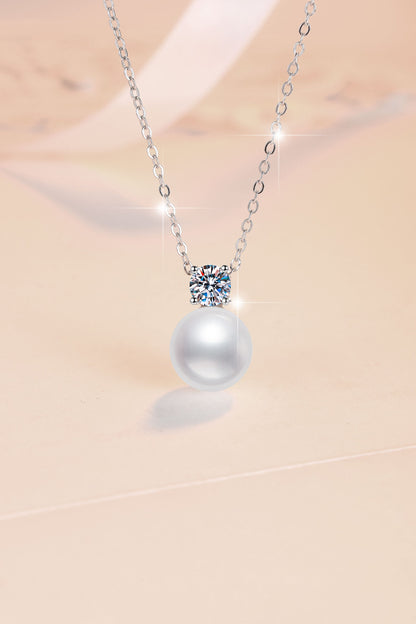 Summer New Freshwater Pearl Simple Korean Version Moissanite Collarbone Chain Factory Source S925 Sterling Silver Necklace Wholesale